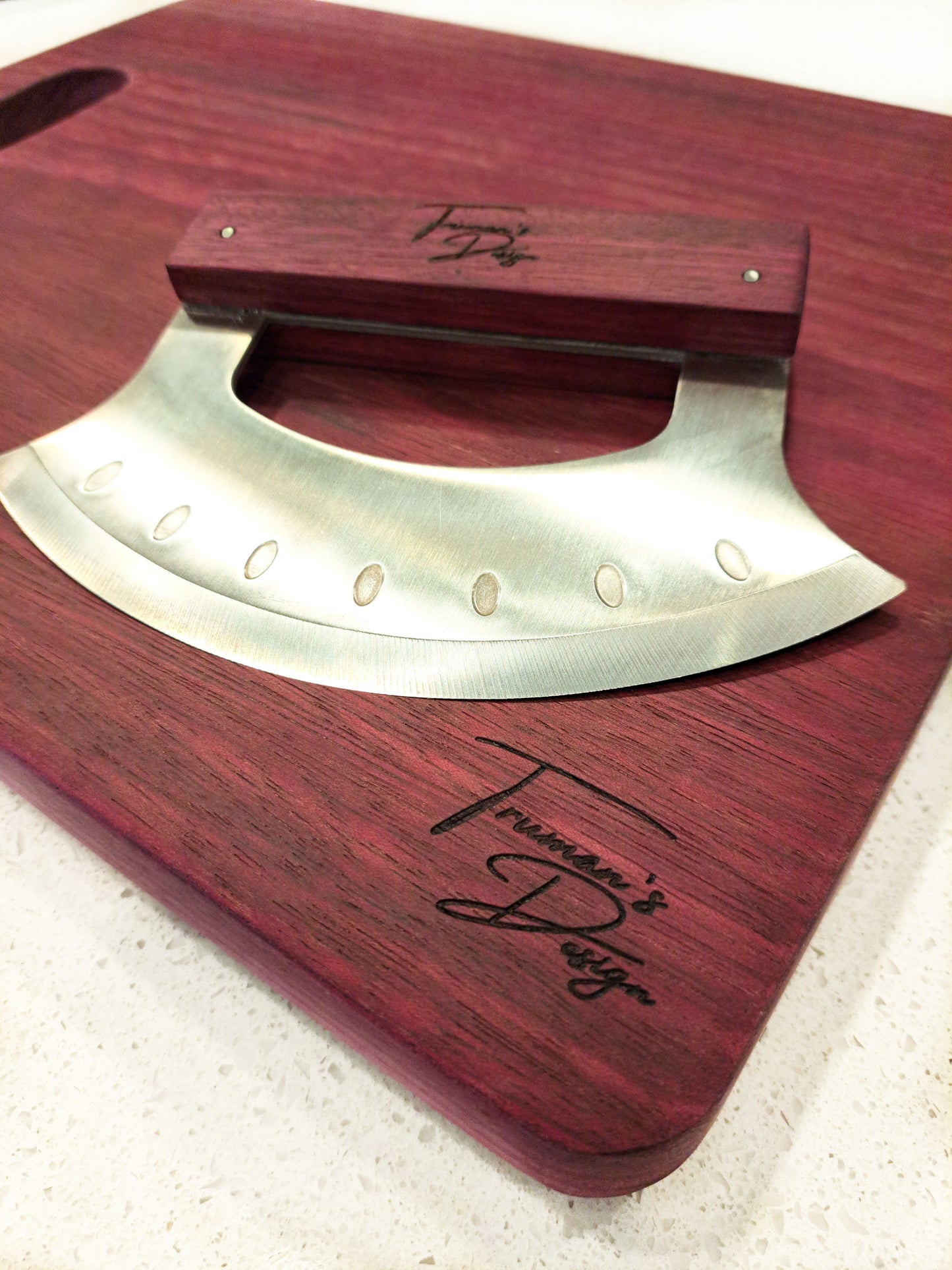 Purple Heart Cutting Board & Rocker Set