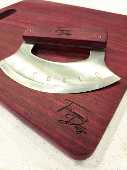 Purple Heart Cutting Board & Rocker Set