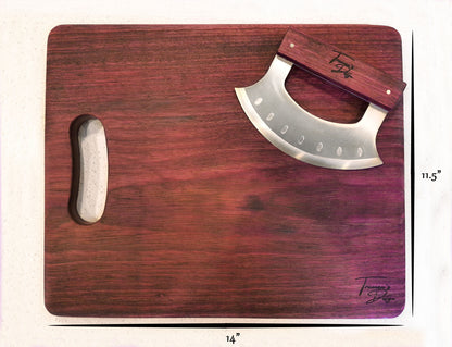 Purple Heart Cutting Board & Rocker Set