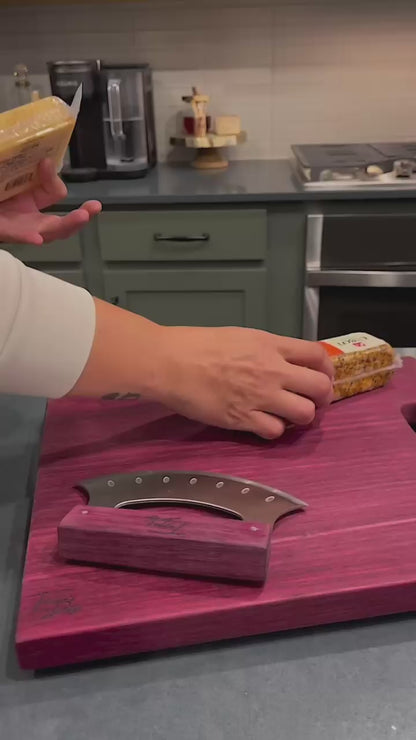 Purple Heart Cutting Board & Rocker Set